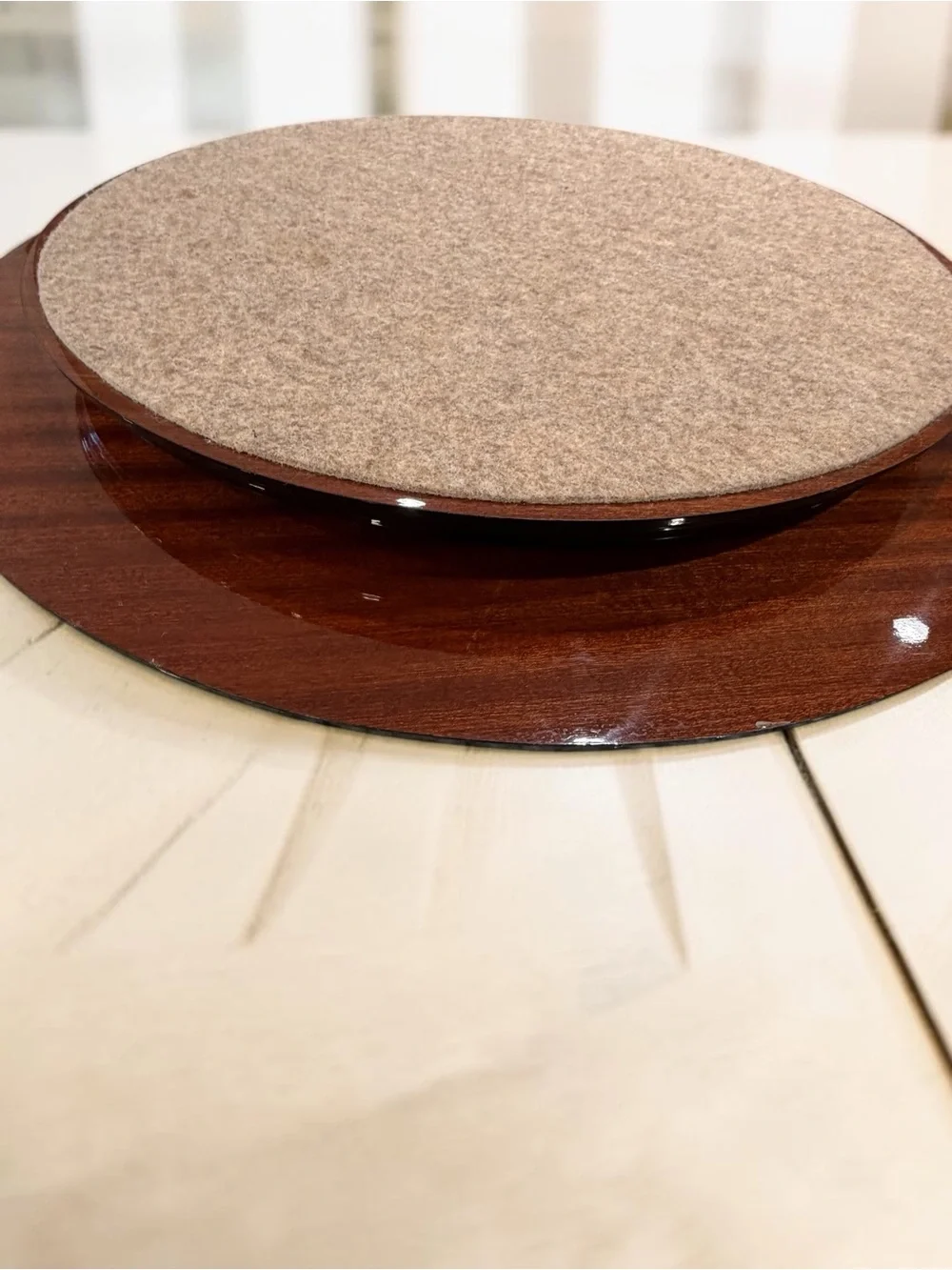 Signed Italian Sorrento Inlaid Wood Lazy Susan – Mastellone Giuseppe – 20.5”